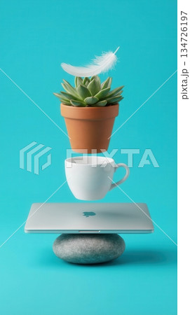 Surreal Gravity Defying Office Objects Balance Art Surreal Gravity Defying Office Objects Balance Art 134726197
