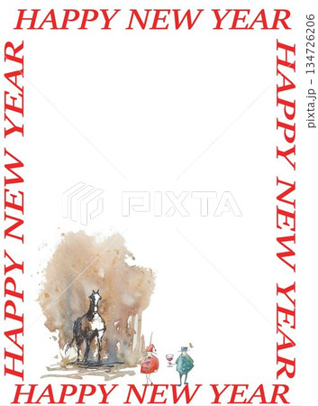 午年 年賀素材 午年 年賀素材 134726206