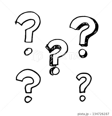 Hand drawn question mark doodle 134726287