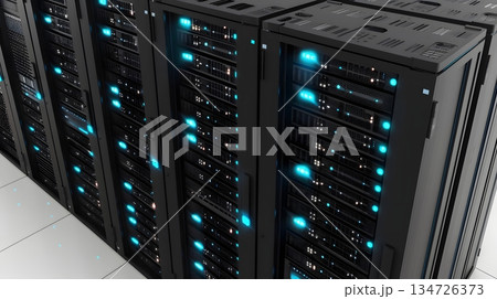 クラウドコンピューティングを表現したデータセンター 134726373