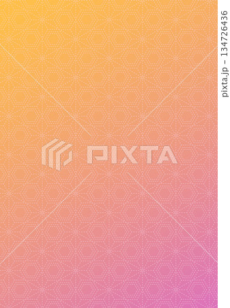 麻の葉と亀甲模様のきれいな和風背景 134726436