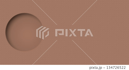 Wood free uncoated paper mocha mousse tone rough textured with 3D circle frame paper cut style graphic illustration have blank space. Blank bond paper chocolate color background with circle hole. Wood free uncoated paper mocha mousse tone rough textured with 3D circle frame paper cut style graphic illustration have blank space. Blank bond paper chocolate color background with circle hole. 134726522