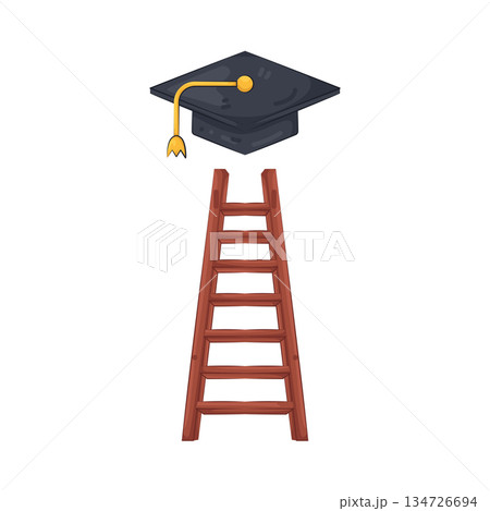 Illustration of steps to graduation Illustration of steps to graduation 134726694