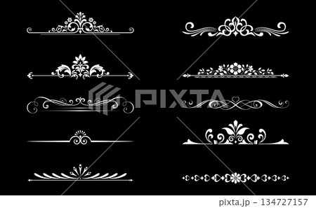 Vintage set. Floral elements for design monograms, invitations, frames, menus and labels. Graphic design of the website, cafes, boutiques, hotels, wedding invitations. 134727157