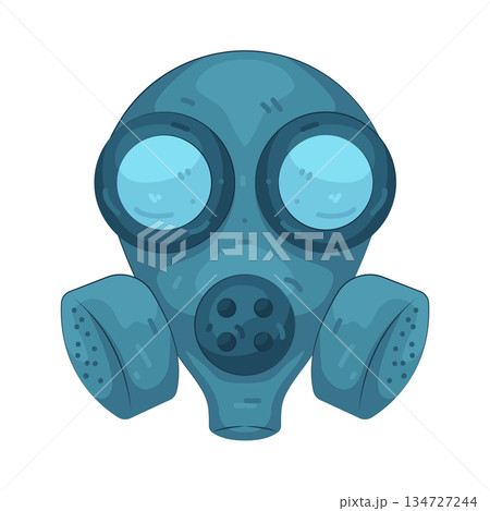 Illustration of gas mask 134727244
