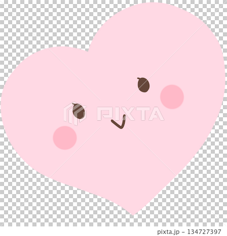Smiling pink heart 134727397