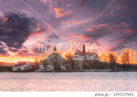 Helsinki, Finland. Sunrise Landscape Of Blekholmen Valkosaari Island And Luoto Island 134727483