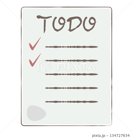 シンプルなTODOリスト用紙のイラスト 134727634