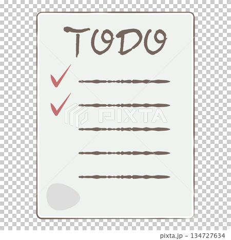 シンプルなTODOリスト用紙のイラスト 134727634