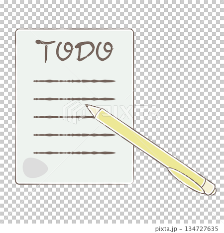Illustration of TODO note paper to write on with pen 134727635