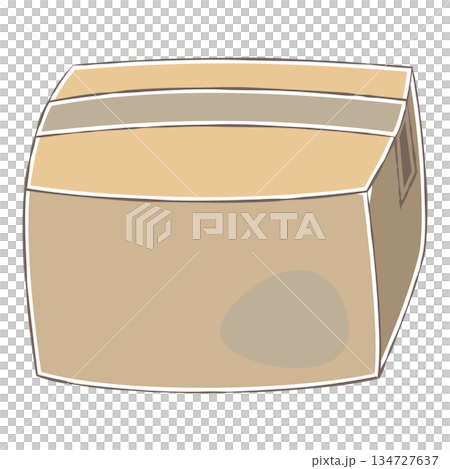 ガムテープで梱包されたダンボール箱のイラスト 134727637