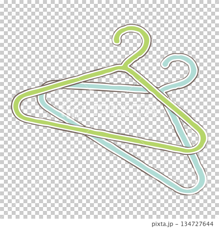 シンプルなハンガー2本のイラスト 134727644