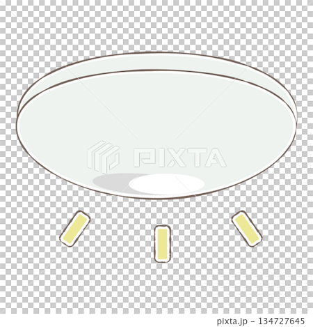 一個簡單的圓形吸頂燈示意圖 134727645