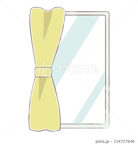 カーテンのある窓のイラスト カーテンのある窓のイラスト 134727646