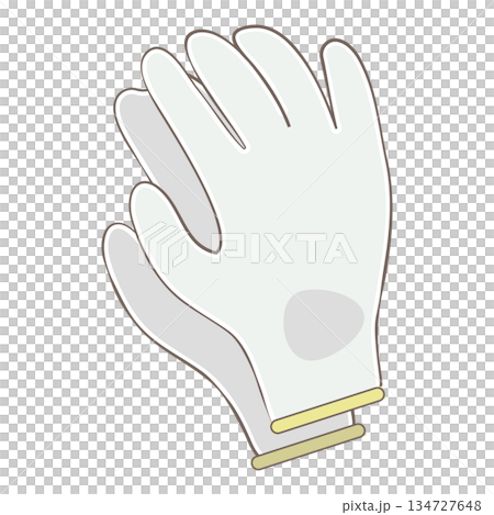 Simple white work gloves illustration 134727648