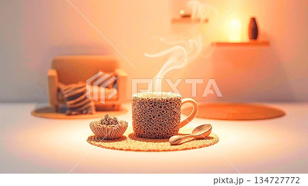 棚あかりと朝のルーティン 134727772