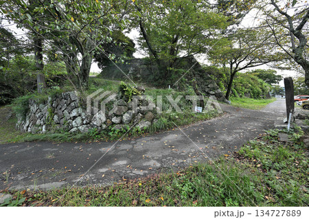 三重県　志摩国「鳥羽城」本丸と石垣　海と鉄道の見える城跡 134727889