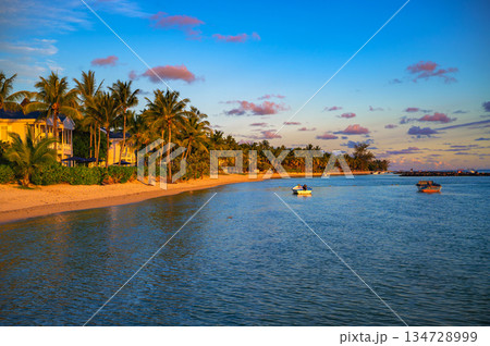 Sunset at Bel Ombre Beach, Mauritius 134728999