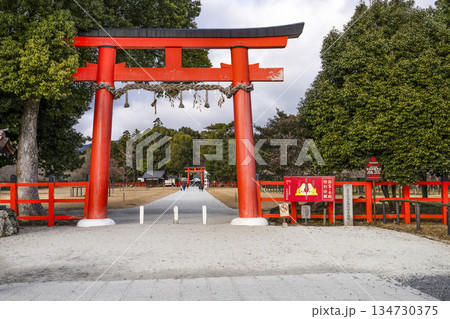 冬の賀茂別雷神社（上賀茂神社）一の鳥居 134730375