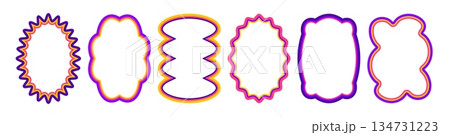 Scallop frame border set with wavy edges 134731223