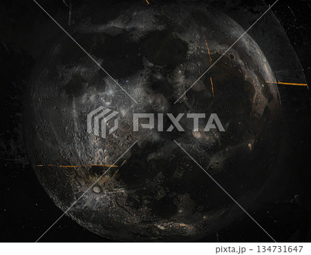 Full Moon Over Dark Ocean Fantasy Landscape Full Moon Over Dark Ocean Fantasy Landscape 134731647