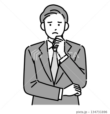困った顔のビジネスマン 134731896