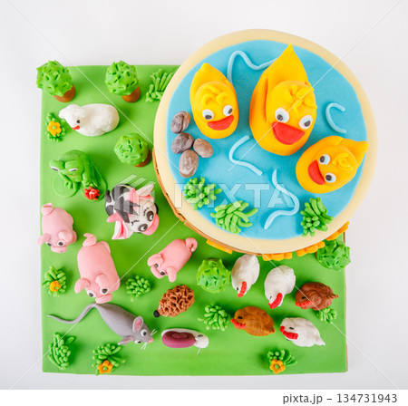 Farm Animals Cake Decoration Homemade 134731943