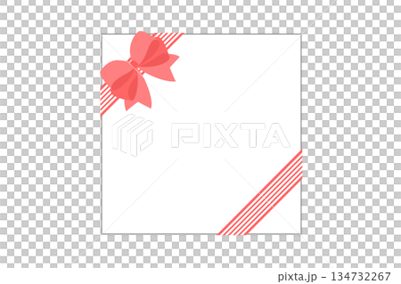 Gift card ribbon red frame message present Gift card ribbon red frame message present 134732267