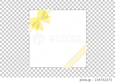 禮品卡、緞帶、黃色相框、留言、禮物 134732271