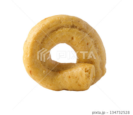 Tarallo italian savory snack isolated white background Tarallo italian savory snack isolated white background 134732528
