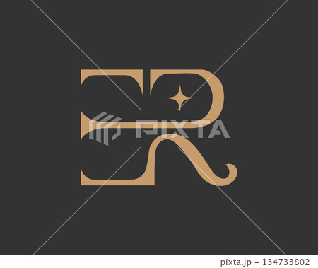 Modern monogram design letters E and R in a...のイラスト素材 [134733802] - PIXTA