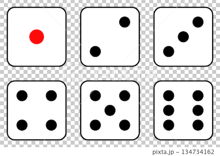 サイコロの目、6面セット 134734162
