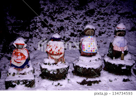 雪を被ったお地蔵さん 134734593