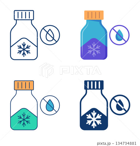 Freeze drying icon set 134734881