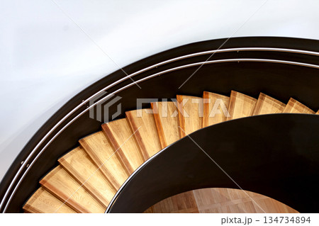 Modern stair steps and railings 134734894