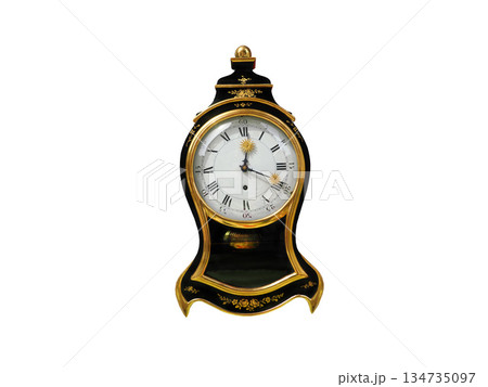 antique gilded pendulum clock isolated on white background 134735097