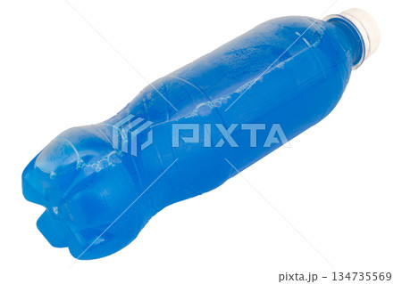 color blue soft drink bottle isolated on white background color blue soft drink bottle isolated on white background 134735569