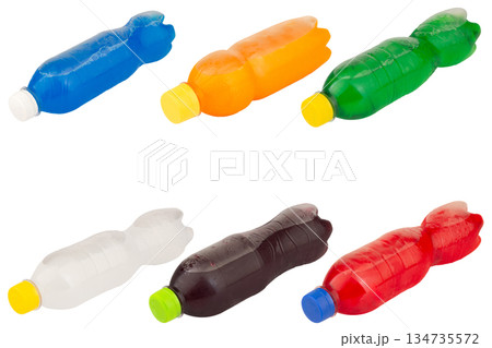 color green red blue purple yellow orangesoft drink bottle isolated on white background color green red blue purple yellow orangesoft drink bottle isolated on white background 134735572