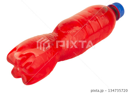 color red soft drink bottle isolated on white background 134735720