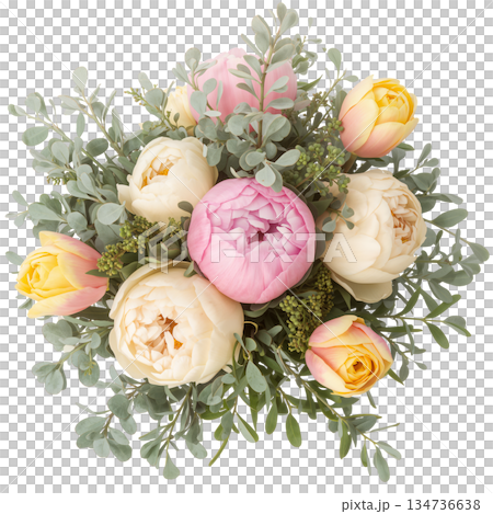 Beautiful Bouquet of Colorful Flowers for a Spring Celebration or Event 134736638