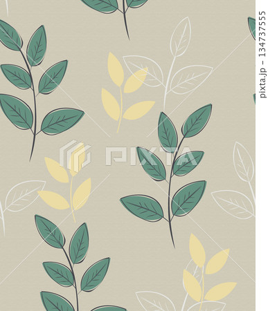 Vivid Watercolor Floral and Leaf Illustrations 134737555