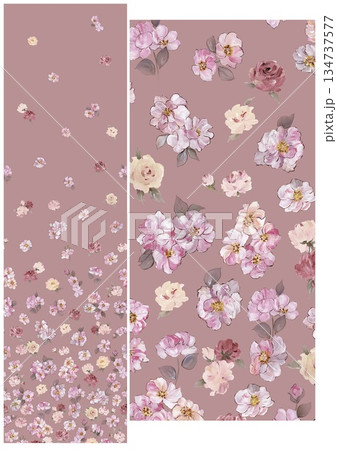 Vivid Watercolor Floral and Leaf Illustrations Vivid Watercolor Floral and Leaf Illustrations 134737577
