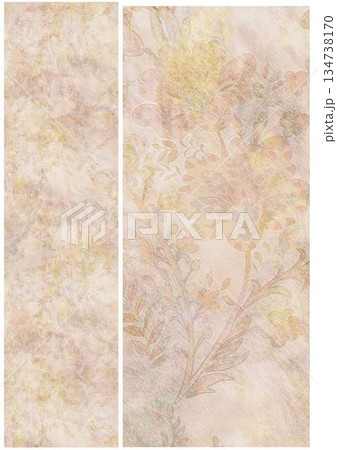 Artful Hand Painted Curly Grass Motifs 134738170
