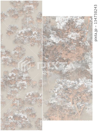 Graceful Watercolor Botanic Pattern Art Graceful Watercolor Botanic Pattern Art 134738243