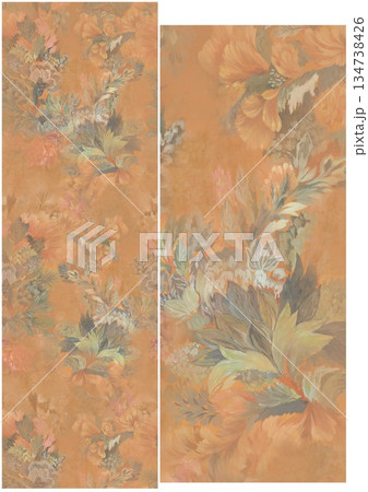 Graceful Watercolor Botanic Pattern Art Graceful Watercolor Botanic Pattern Art 134738426