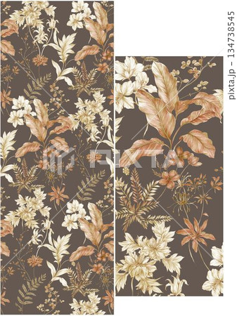 Graceful Watercolor Botanic Pattern Art 134738545