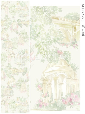 Graceful Watercolor Botanic Pattern Art 134738549