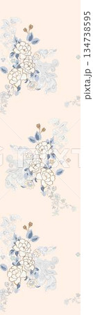 Graceful Watercolor Botanic Pattern Art 134738595