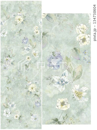 Graceful Watercolor Botanic Pattern Art Graceful Watercolor Botanic Pattern Art 134738604