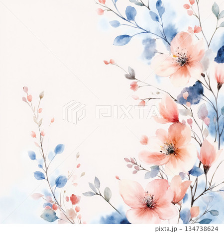 Graceful Watercolor Botanic Pattern Art Graceful Watercolor Botanic Pattern Art 134738624